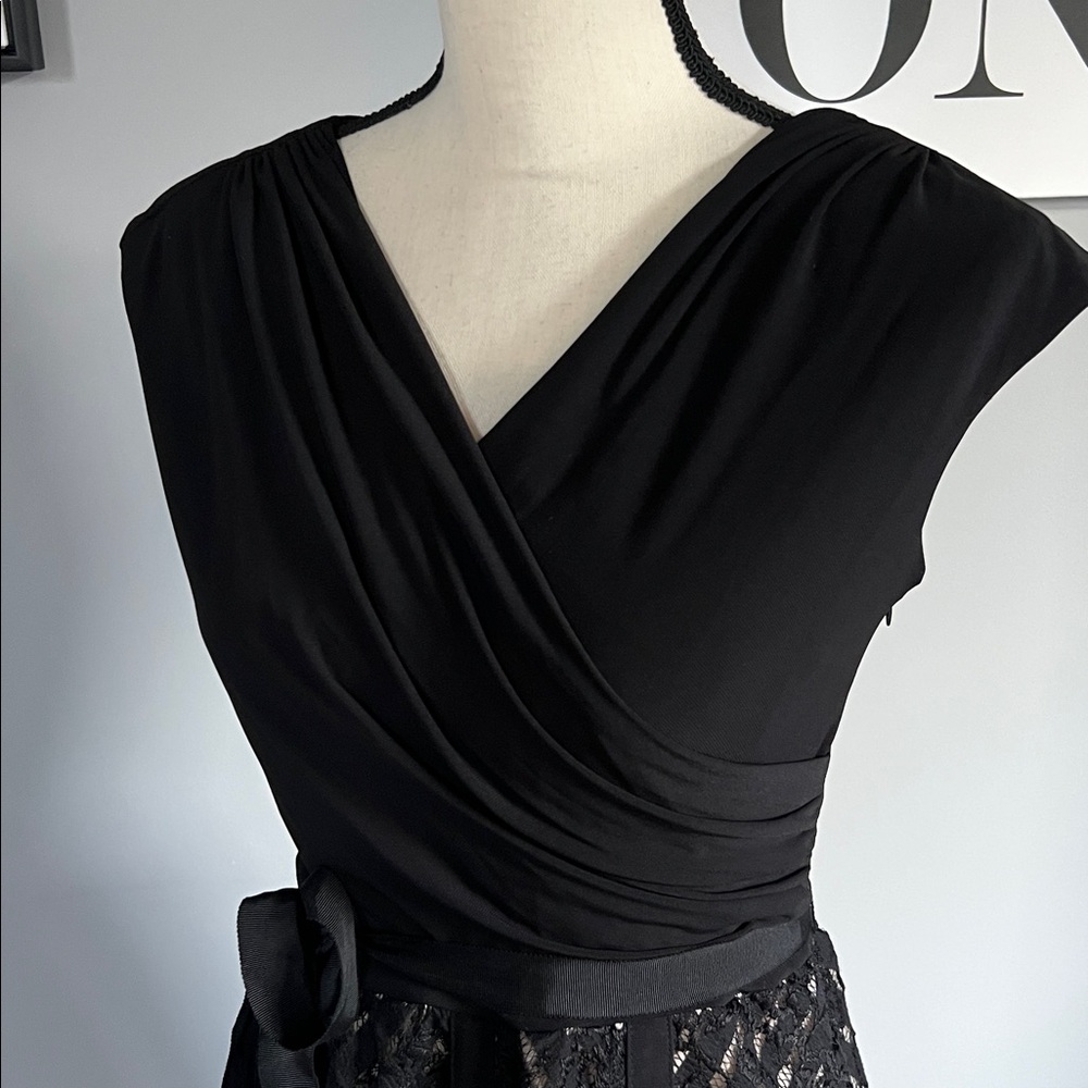 SL Fashions Black Lace Midi Dress - Picture 2 of 11
